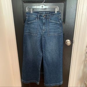 American Eagle Blue Wide Leg Jean Women’s size 10 short